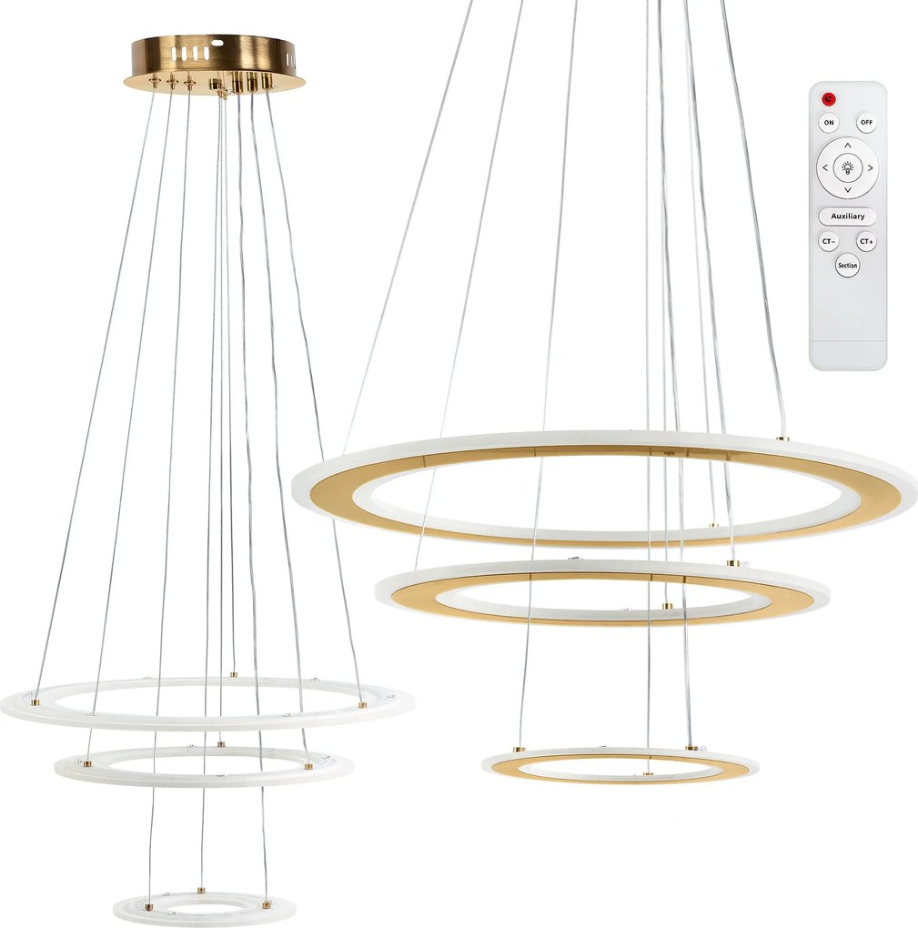 Toolight Toolight, LED stropné svietidlo 46cm, 100W, LED G041-3CP, zlatá matná, OSW-06308