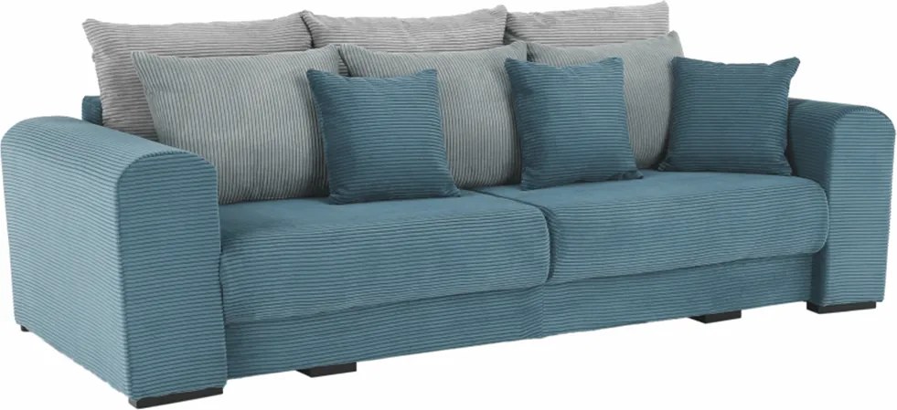 Extra priestranná pohovka, modrá/mentolová/svetlosivá, GILEN BIG SOFA