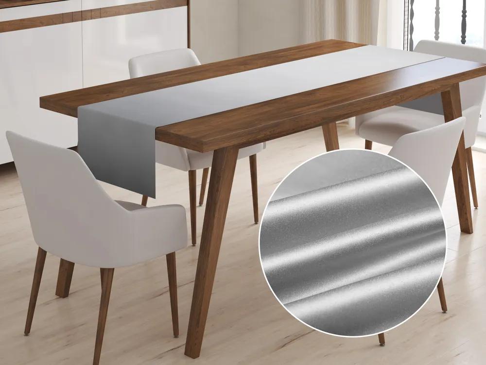 Biante Saténový behúň na stôl polyesterový Satén LUX-002 Svetlo sivý 35x160 cm