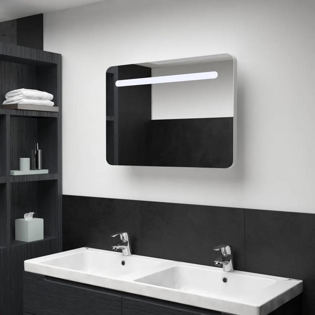 vidaXL LED kúpeľňová zrkadlová skrinka 80x11x55 cm