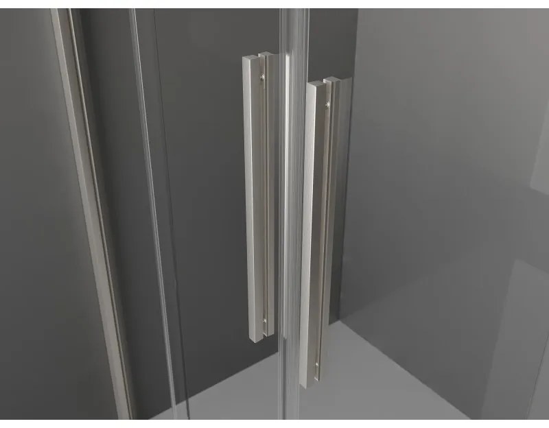 Mexen Velar Duo, posuvné sprchové dvere do otvoru 150 cm, 8mm šedé sklo, brúsená oceľ, 871-150-000-42-97