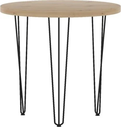 Vintino LIVORNO okrúhly rozkladací jedálenský stôl 80 cm dub artisan/čierna