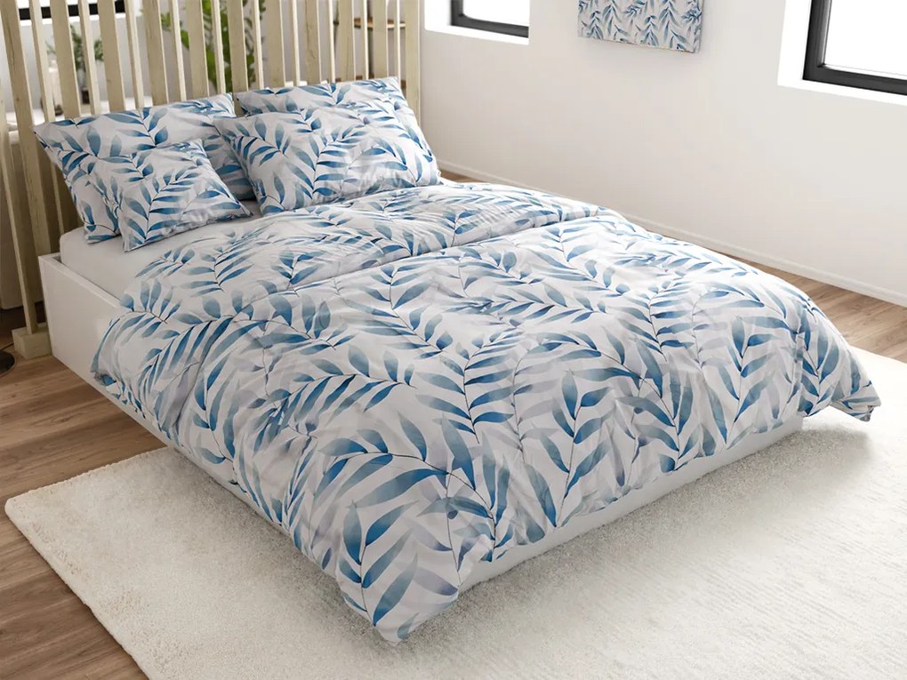 Obliečky z mikrovlákna KOVENDI modro-biele Rozmer obliečky: 2 ks 70 x 90 cm | 200 x 220 cm