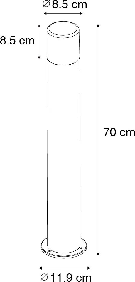 Stojanové vonkajšie svietidlo biele s opálovým tienidlom 70 cm - Odense