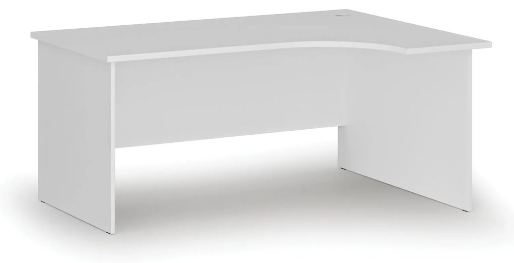 Rohový kancelársky písací stôl PRIMO WHITE, 160x120 cm, pravý, biela