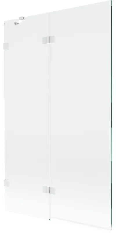 Mexen Lunar, 2-krídlová vaňová zástena ľavá 110 x 150 cm, číre sklo, biela, 897-110-100-20-00-L