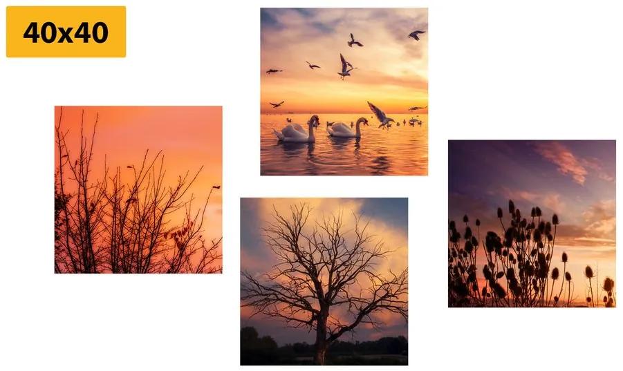 Set obrazov romantický západ slnka