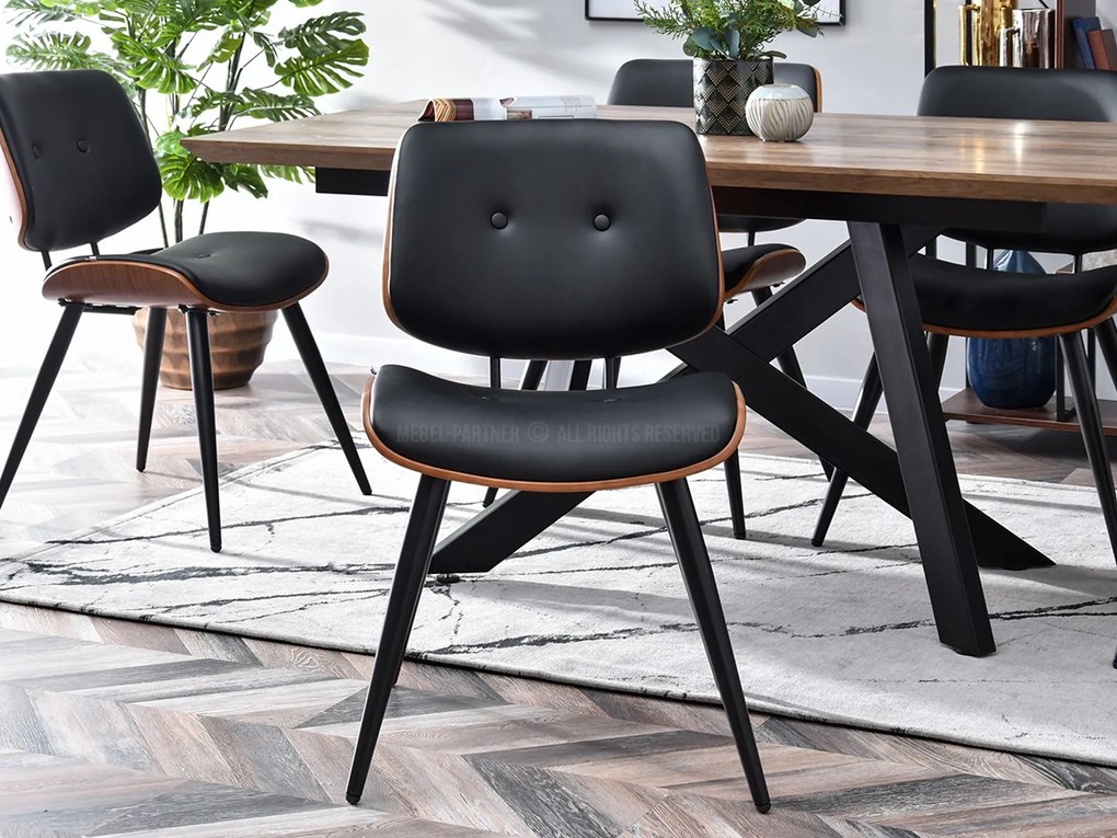 Stolička Grimo (orech + čierna). Akcia -24%. Vlastná spoľahlivá doprava až k Vám domov. 1111069