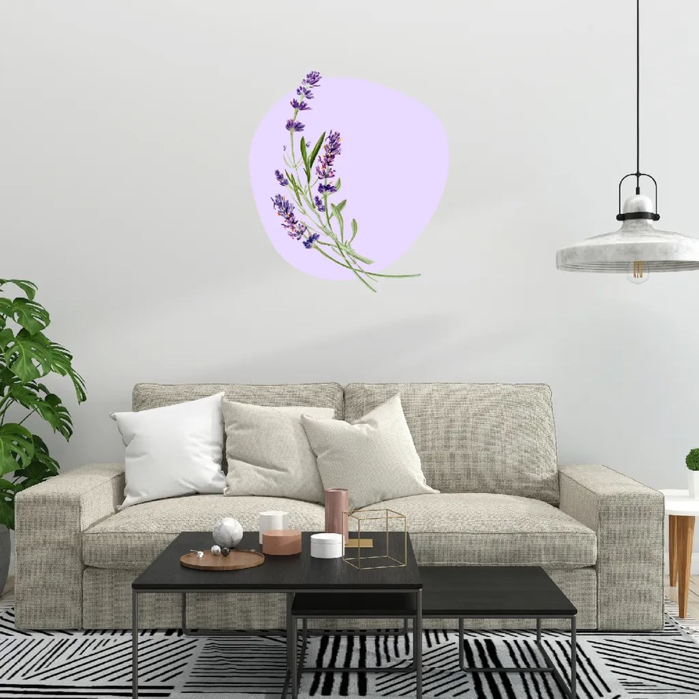 60x60cm Levanduľa - textilná nálepka na stenu