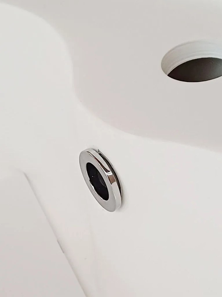 Besco Voľne stojace umývadlo z liateho mramoru Lumen Matt UM VS ø 45 cm BESCO-Typ výpuste: Click-Clack s prepadom, chróm