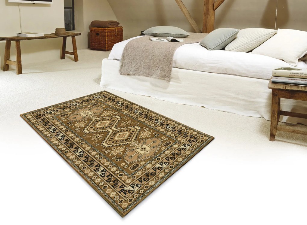 Kusový koberec SOLID 61 OEO, 133x200, hnedá, chodba / predsieň, Sintelon