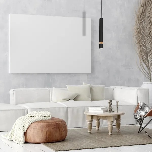 Luster na lanku JOKER BLACK WOOD 1xGU10/8W/230V