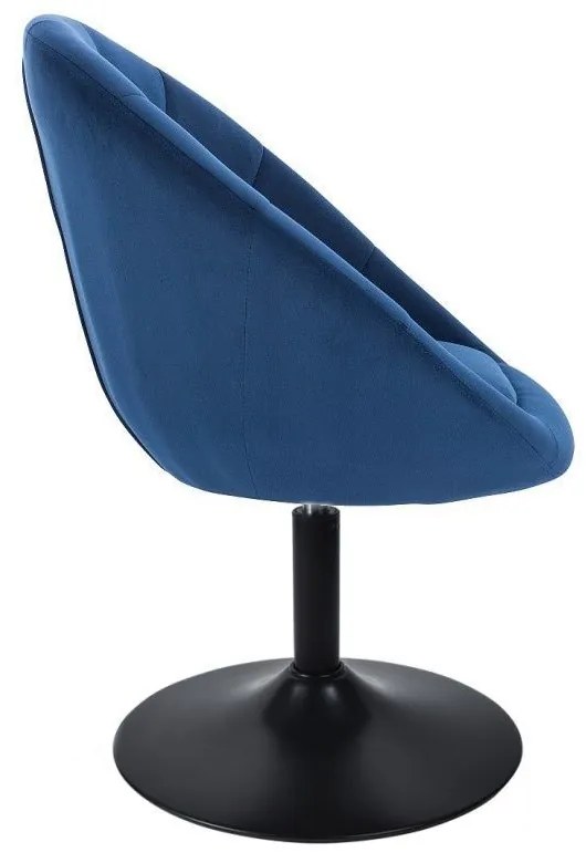 LuxuryForm DESIGN Kreslo VERA VELUR na čiernom tanieri - modré