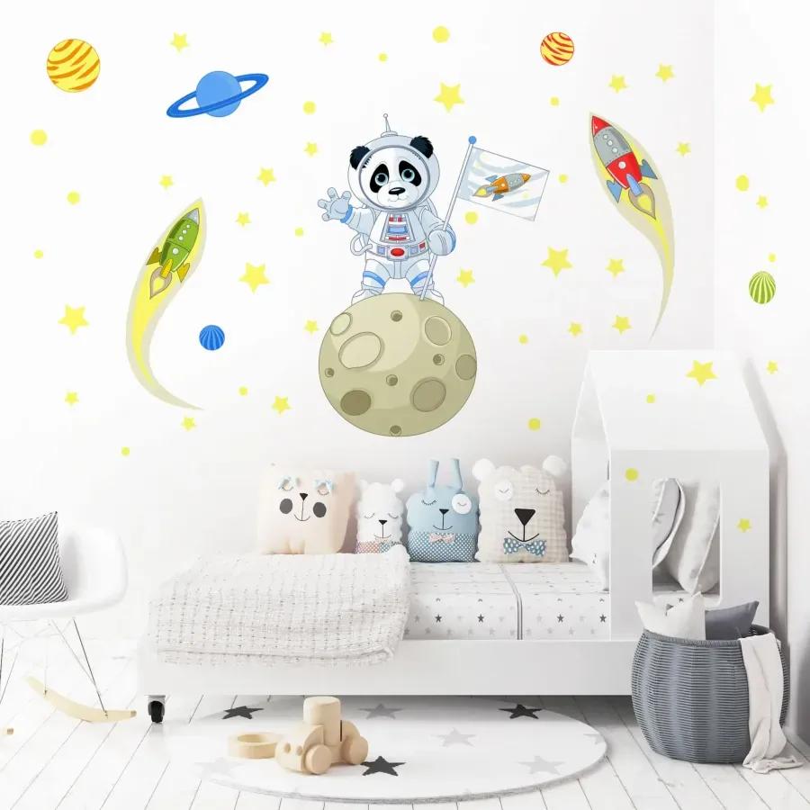 Samolepka na stenu Astronaut panda
