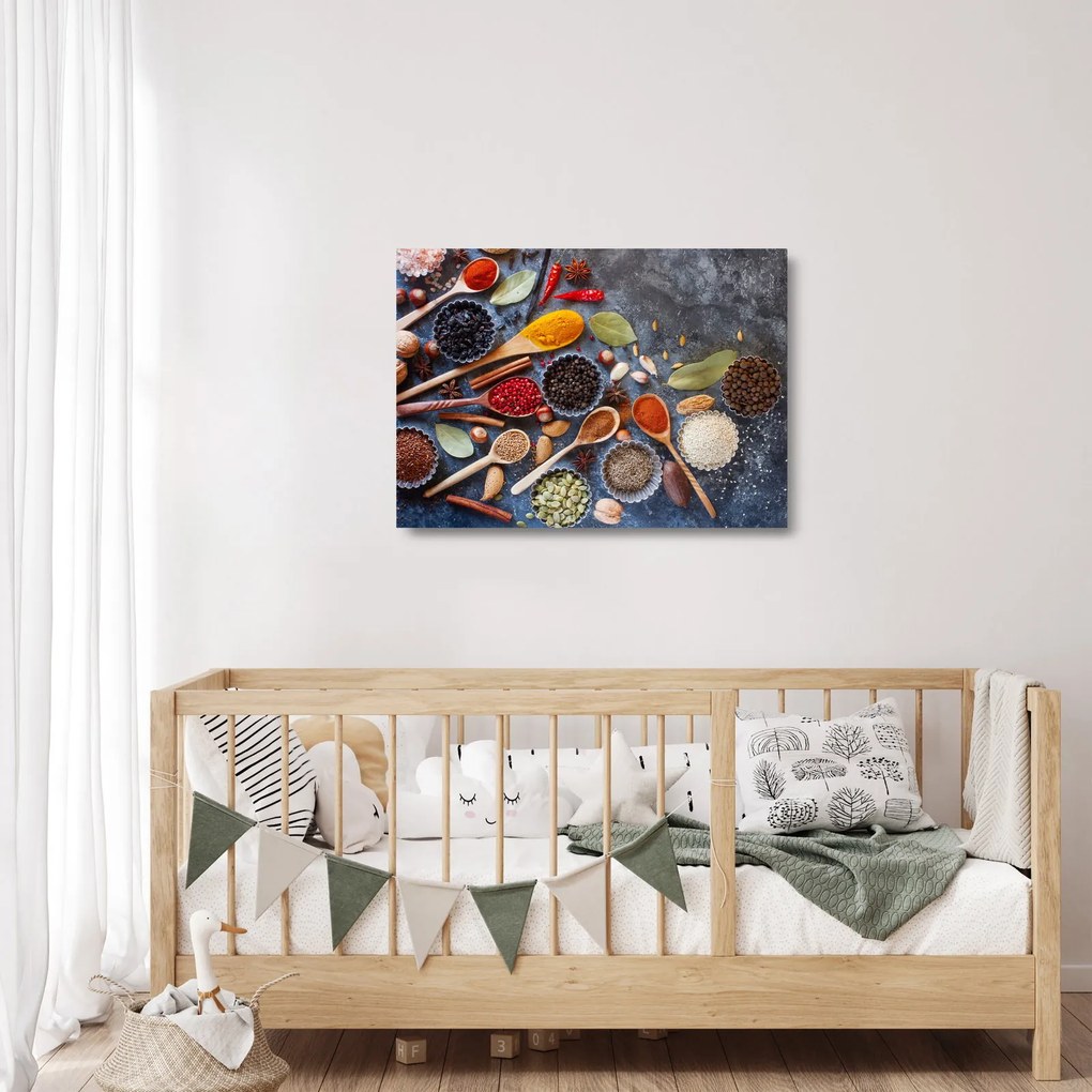 Sklenený obraz - Korenie (70x50 cm)