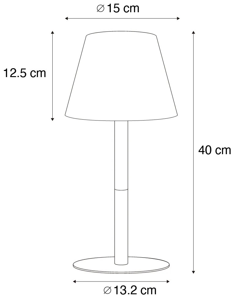 Sada 2 nabíjateľných stolných lamp bielych 40 cm IP54 - Jude