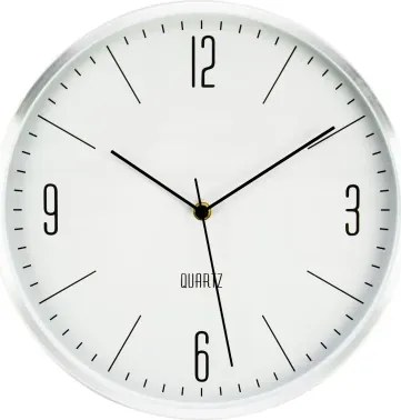 Nástenné hodiny 30 cm, strieborný kov%