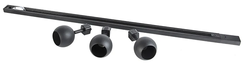 Inteligentný moderný koľajnicový systém čierny 1-fázový vrátane 3 Wifi GU10 - Iconic Gissi