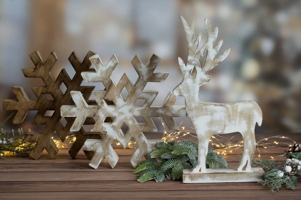 VIANOČNÁ SOŠKA WOOD AND DEER SADA 2KS 18X5X37 CM VIACFAREBNÁ