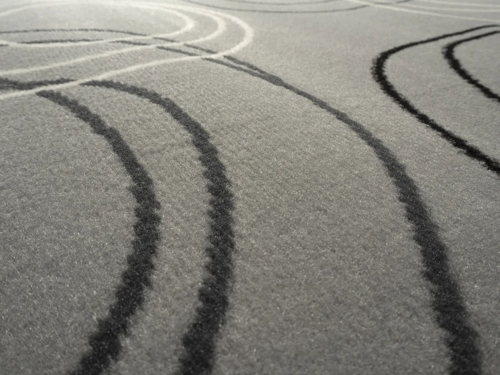 Alfa Carpets, Kusový koberec Circles grey, 190x280, šedá, chodba / predsieň