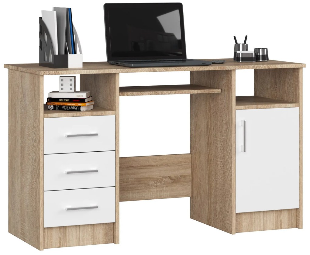 PC stolík Asegura (dub sonoma + biela). Akcia -20%. Vlastná spoľahlivá doprava až k Vám domov. 1117072