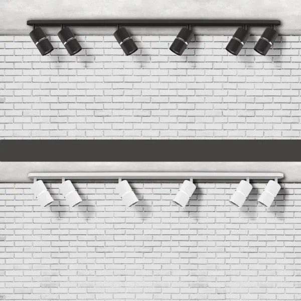 Bodové svietidlo BAMBOO 6xGU10/10W/230V čierna