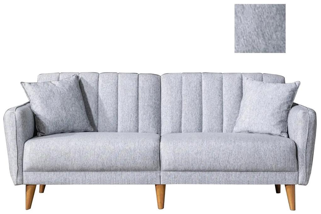 Dizajnová rozkladacia sedačka Zayda 210 cm sivá