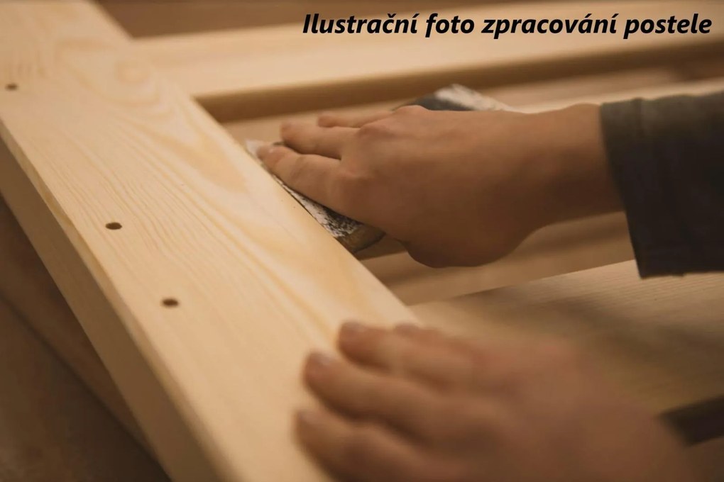 Detská vyvýšená posteľ z masívu borovice ALVIN - 200x90 cm - PRÍRODNÁ BOROVICA