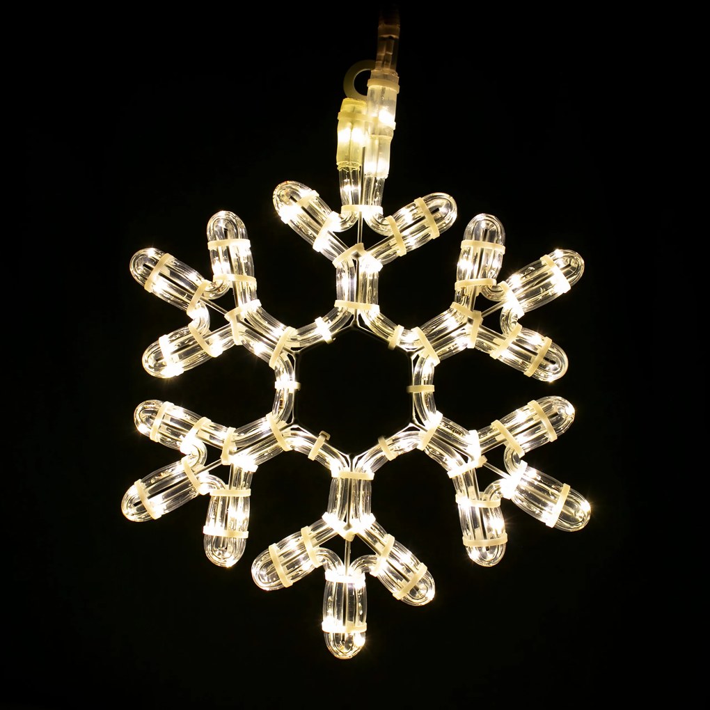 Vianočná LED dekorácie, Snehová vločka, BLIKAJÚCE, 50 cm, rôzne farby na výber Farba: Teplá biela