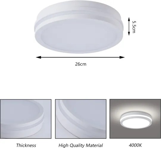 Brilagi - LED vonkajšie svietidlo so senzorom BENE LED/24W/230V pr. 26 cm biela IP54