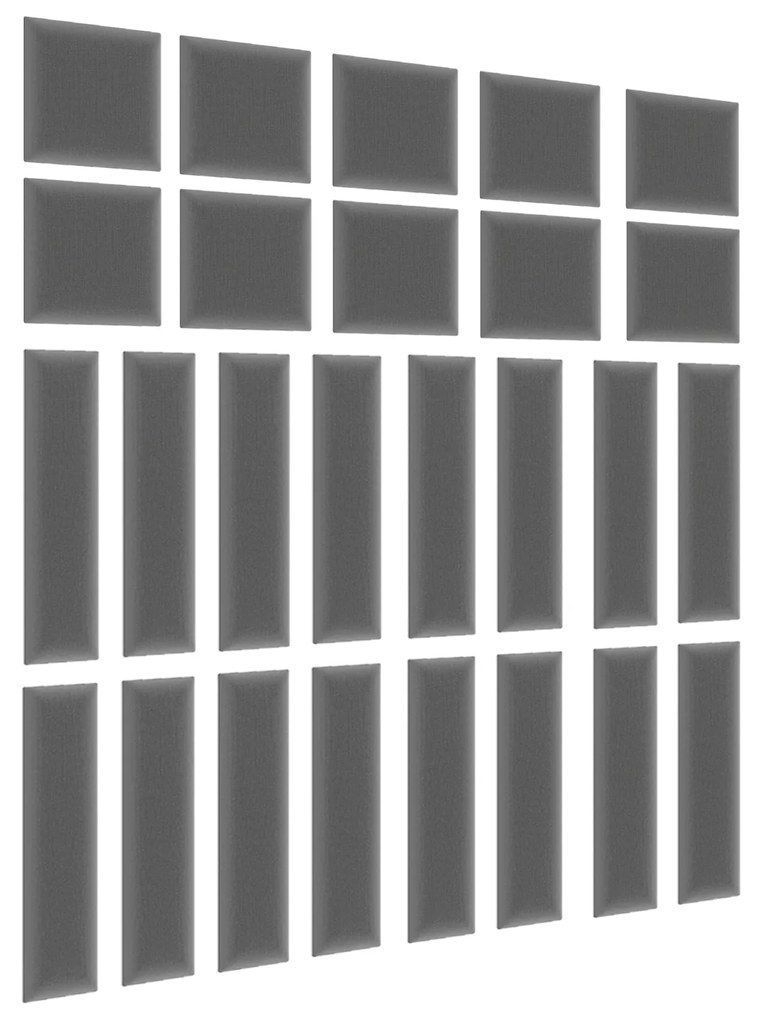 Set 26 čalúnených panelov Quadra 120x195 cm (svetlosivá). Vlastná spoľahlivá doprava až k Vám domov. 1051986
