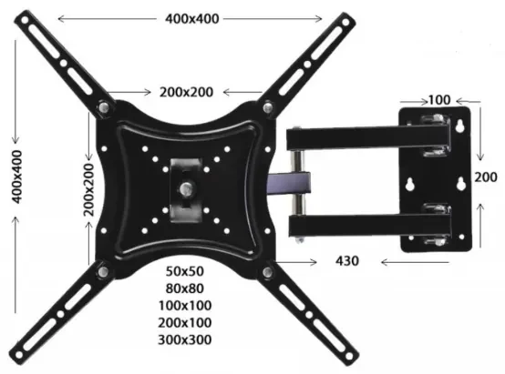 WELLHOX TV nástenný držiak “14-55“ nosnosť 50kg