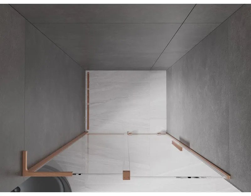 Mexen Velar L, posuvné sprchové dvere do otvoru 110 cm, 8mm číre sklo, medená matná, 871-110-003-01-65