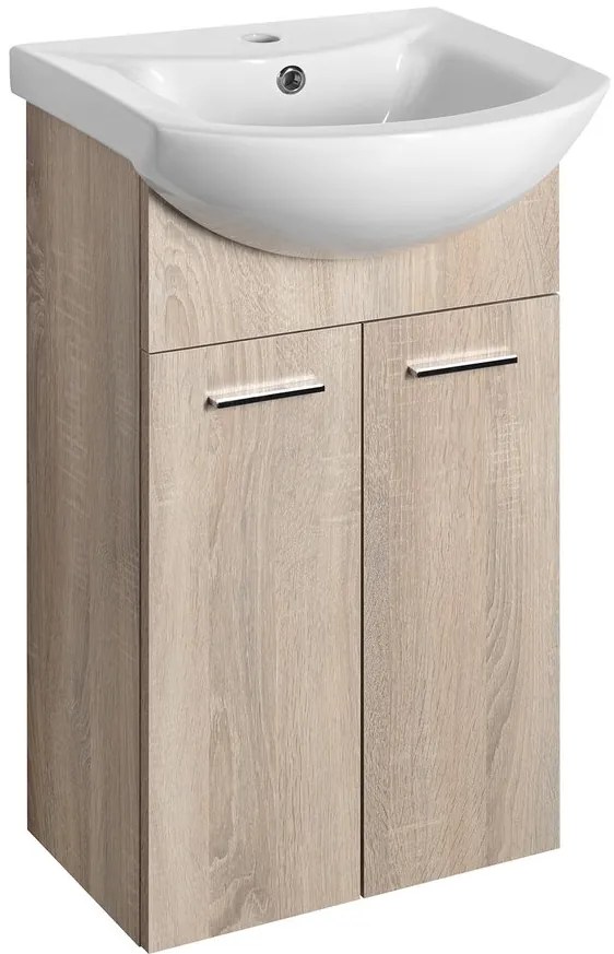 Aqualine Sapho, ZOJA umývadlová skrinka 42x74x25cm, dub platin, 51144