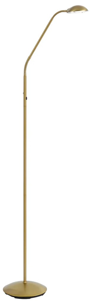 Moderná stojaca lampa mosadzná vrátane LED 3-stupňové stmievanie nabíjateľná - Waldorf