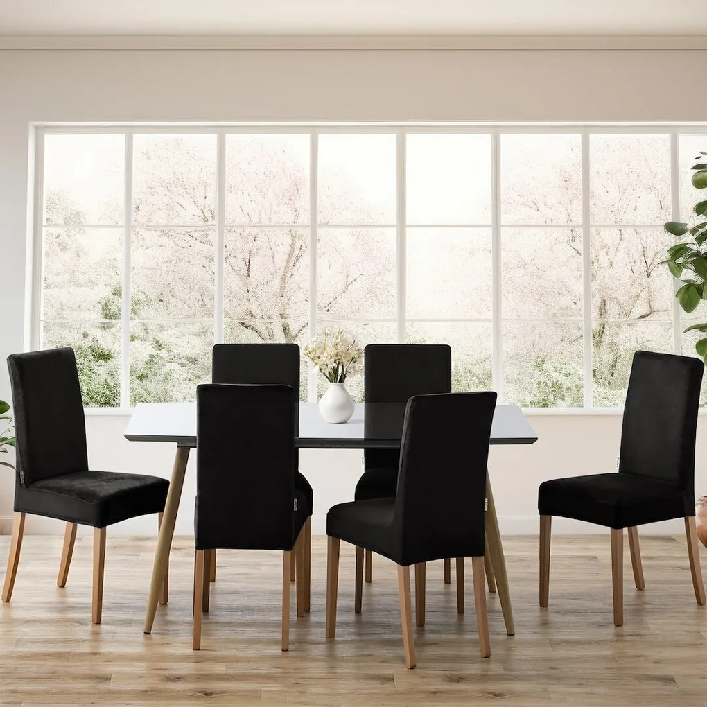 Restilo Napínací poťah na stoličku Sento čierna, 48 x 48 x 58 + 10 cm