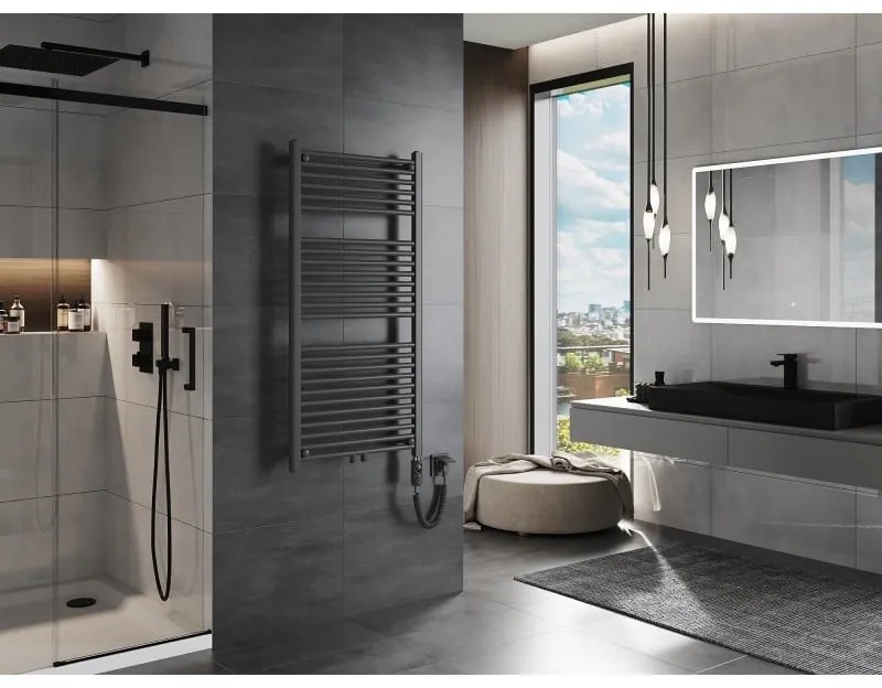 Mexen Mars, elektrické vykurovacie teleso 1200 x 600 mm, 600 W, antracitová, W110-1200-600-2600-66