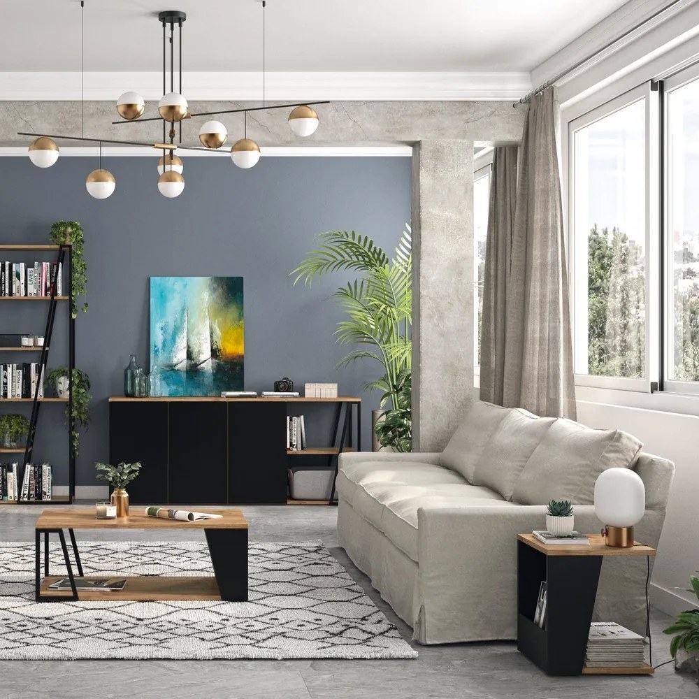 Konferenčný stolík s doskou v dekore orechového dreva 40x40 cm Albi - TemaHome