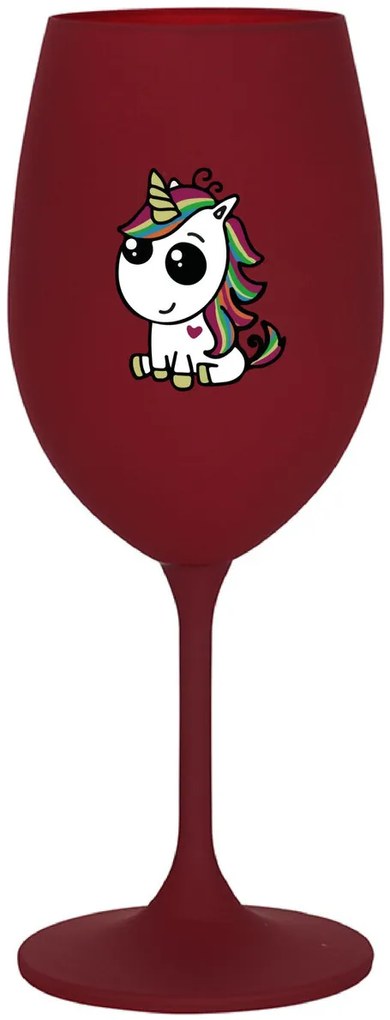 DUHOVÝ JEDNOROŽEC - bordovy pohár na víno 350 ml