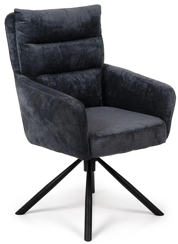 Noela Otočná jedálenská stolička látková ENZO tmavo šedá