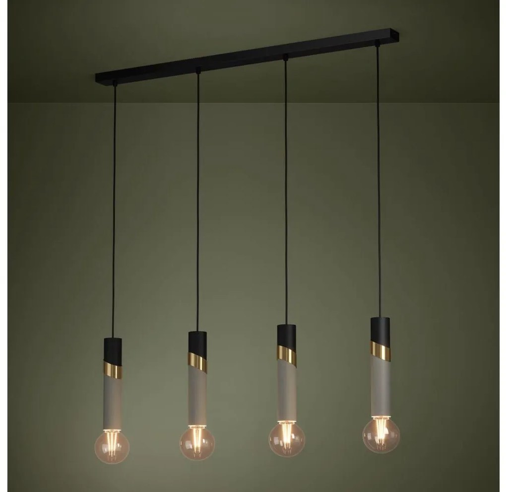 Eglo 39936 - Luster na lanku CEDRAL 4xE27/40W/230V čierna/zlatá