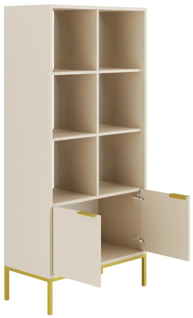 Knihovna Austin 80 cm kašmír/zlatá