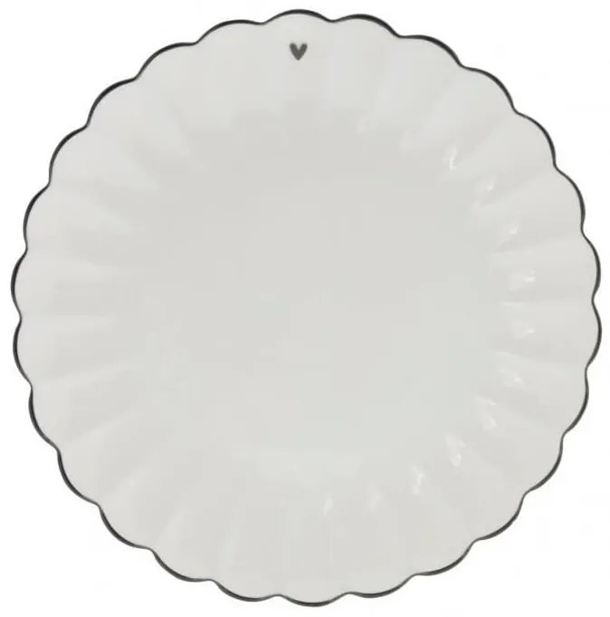 Bastion Collections Keramický tanier Pleated White 23 cm