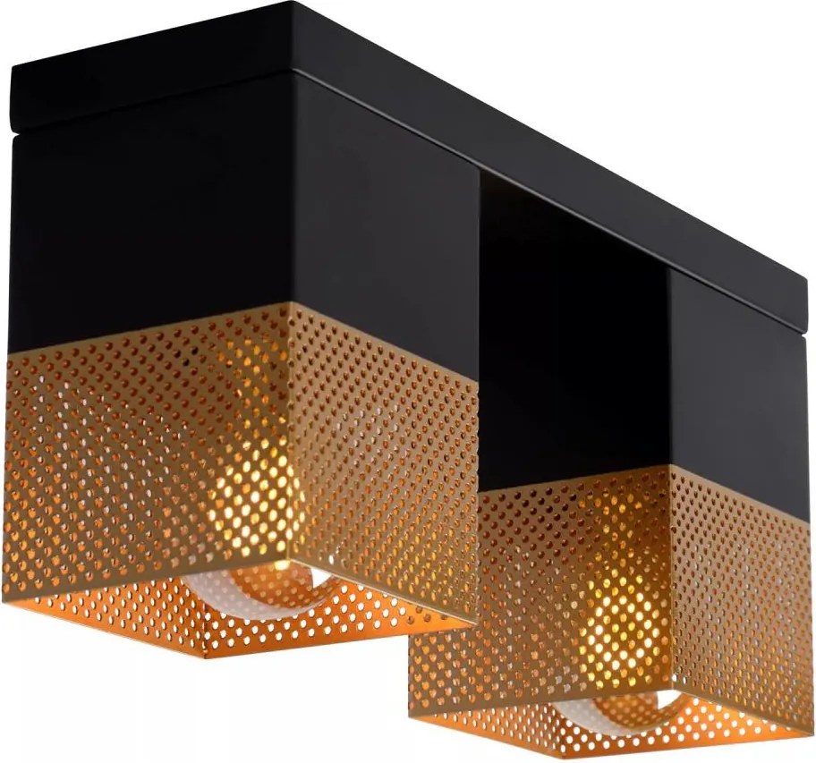 Lucide 21123/02/02 - Stropné svietidlo RENATE 2xE27/40W/230V zlatá/čierna