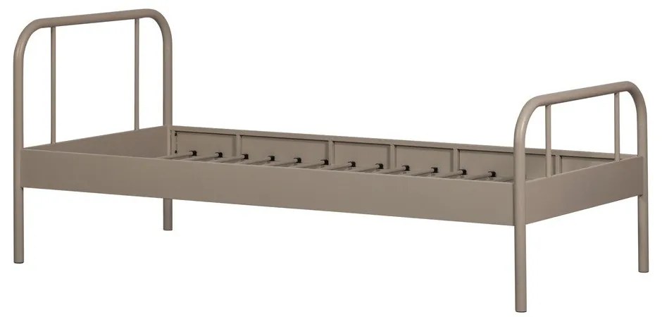 Béžová kovová jednolôžková posteľ s roštom 90x200 cm Mata – WOOOD