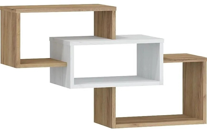 Polička RIO M craft biela/zlatý