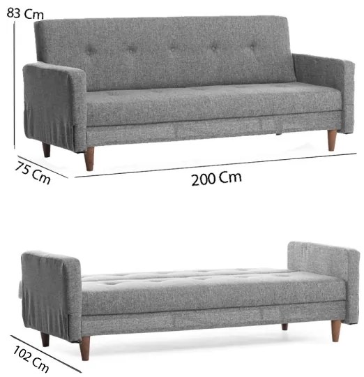 Dvojmiestná sedačka NARA svetlosivá