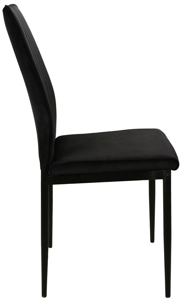 Stolička ATENA čierna (látka Bluvel 19) - moderná, čalúnená, zamatová, do obývačky, jedálne, kancelárie, kuchyne
