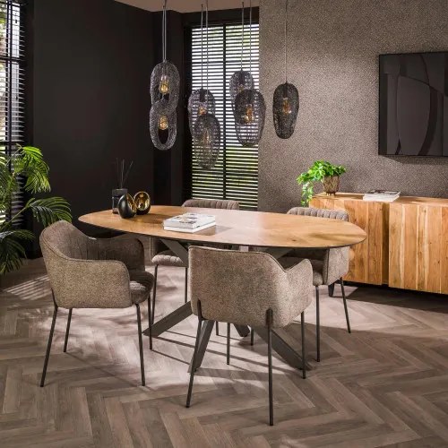 Jedálenský stôl 28-85 Ovál 180x95cm Teak dyha - Komfort-nábytok