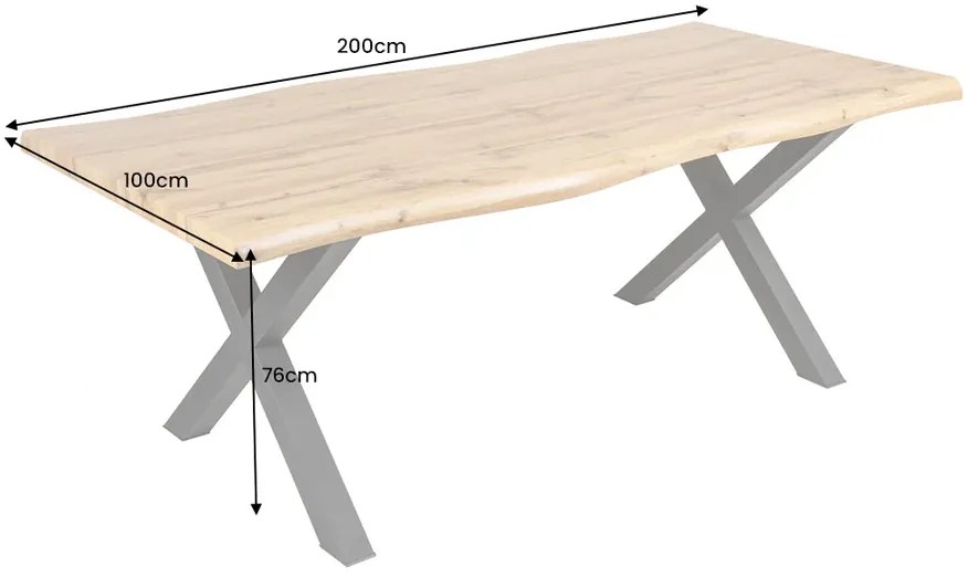 Jedálenský stôl Divoký 200cm vzhľad divoký dub 50mm